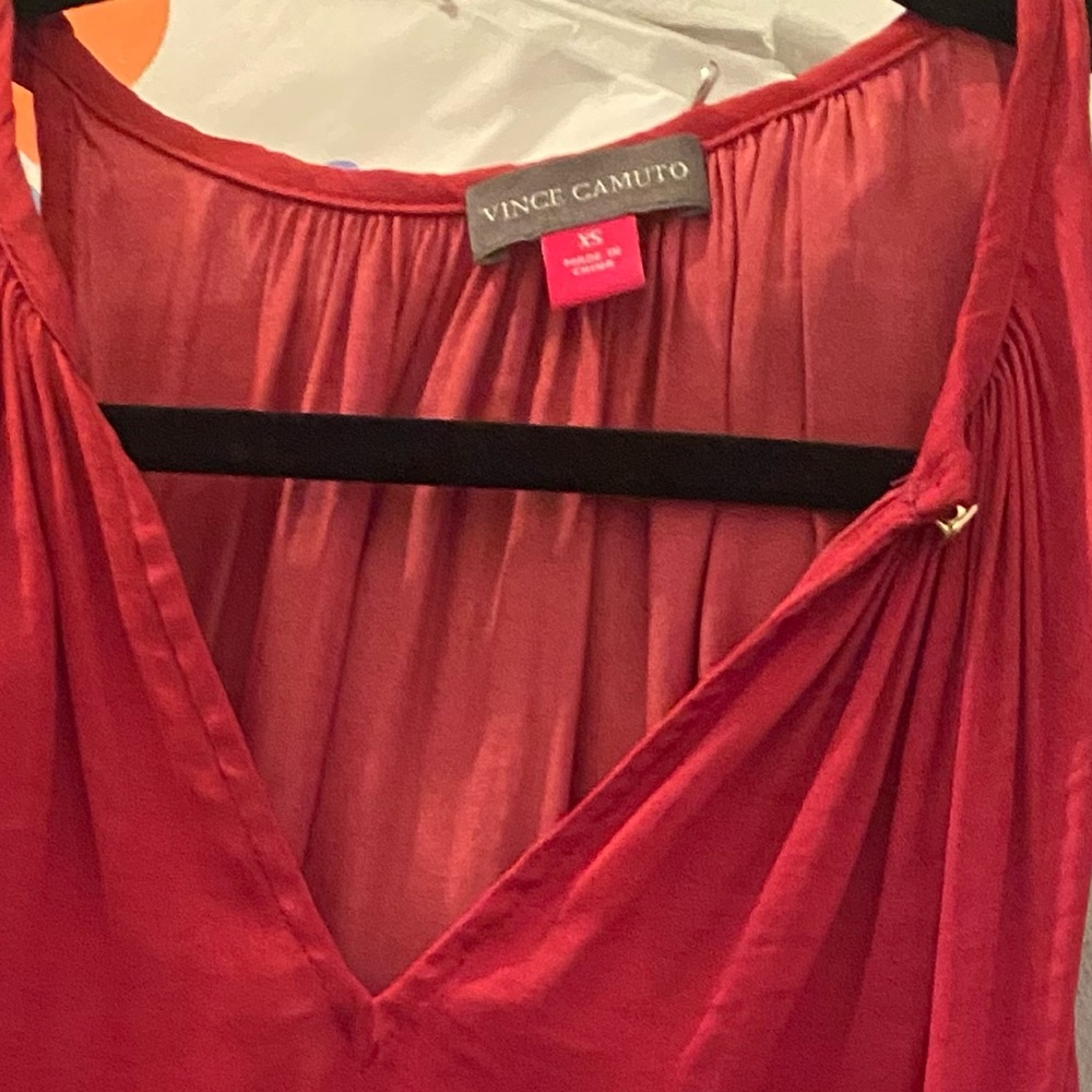 Vince Camuto deep pink sleeveless silk blouse